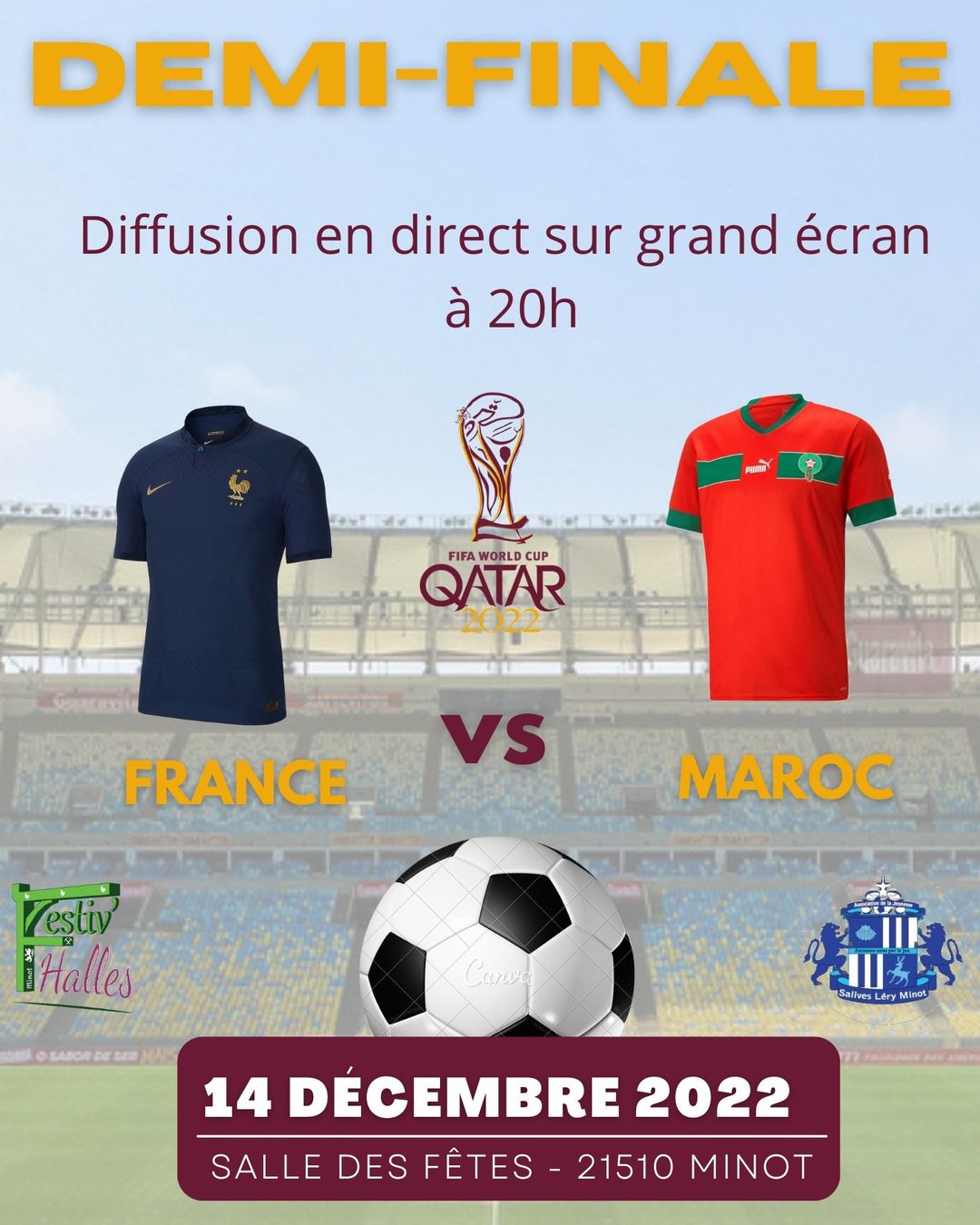 Diffusion de la Demi-Finale France-Maroc en directe